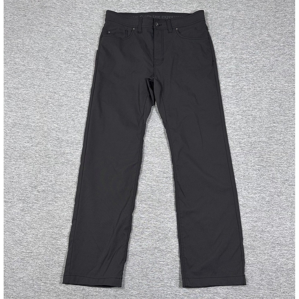 Prana Pants Mens 33x32 Tag (33x31 Fit) Gray Brion Slim Stretch Outdoor Hiking
